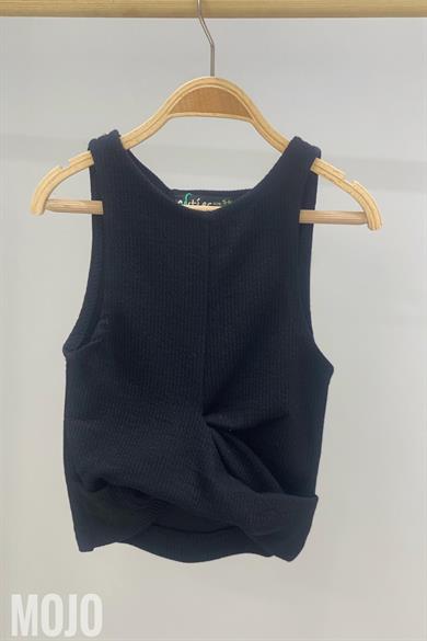 Cuties Kız Çocuk Bel Detaylı Askılı Crop 3264 Siyah