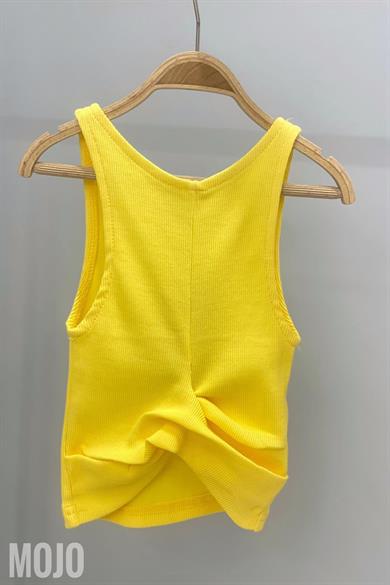 Cuties Kız Çocuk Bel Detaylı Askılı Crop 3264 Sarı