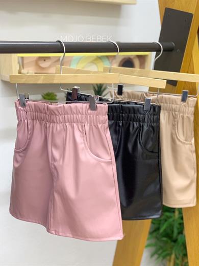 Cuties Kız Çocuk Deri Etek 3012 Somon