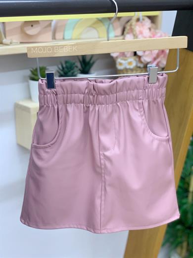 Cuties Kız Çocuk Deri Etek 3012 Somon