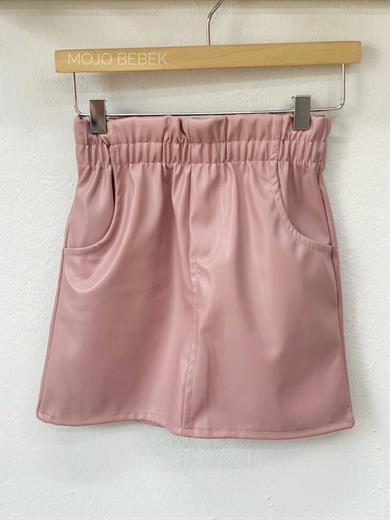 Cuties Kız Çocuk Deri Etek 3012 Somon