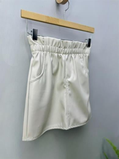 Cuties Kız Çocuk Deri Etek 3012 Taş Rengi