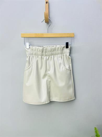 Cuties Kız Çocuk Deri Etek 3012 Taş Rengi