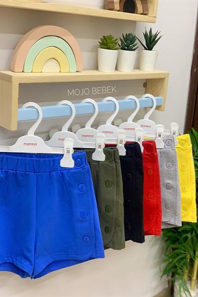 Cuties Kız Çocuk Düğme Detaylı Penye Şort 2003 Gri