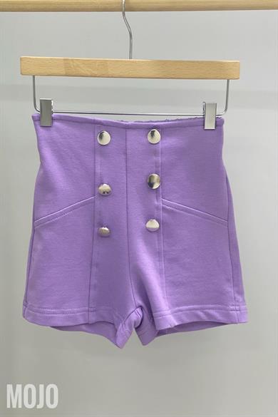 Cuties Kız Çocuk Düğme Detaylı Şort 3328 Mor