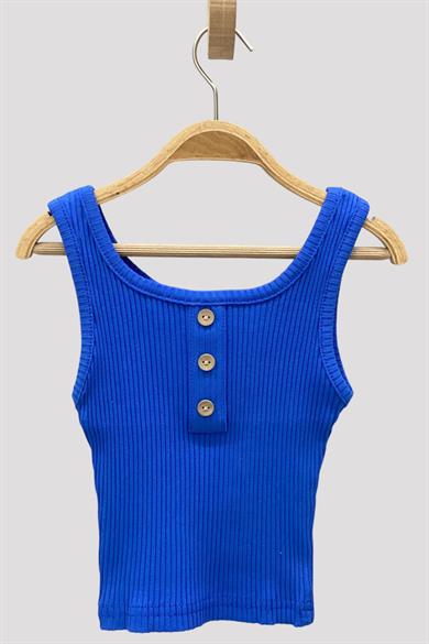 Cuties Kız Çocuk Düğmeli Askılı Crop 3750 Saks