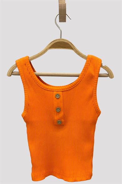 Cuties Kız Çocuk Düğmeli Askılı Crop 3750 Turuncu