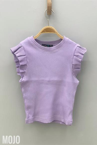 Cuties Kız Çocuk Fırfırlı Kaşkorse Kol Detaylı Bluz 3292 Lila