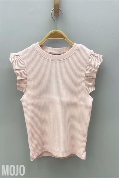 Cuties Kız Çocuk Fırfırlı Kaşkorse Kol Detaylı Bluz 3292 Pudra