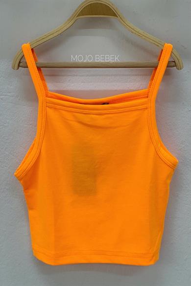 Cuties Kız Çocuk İp Askılı Kısa Crop 02075 Turuncu