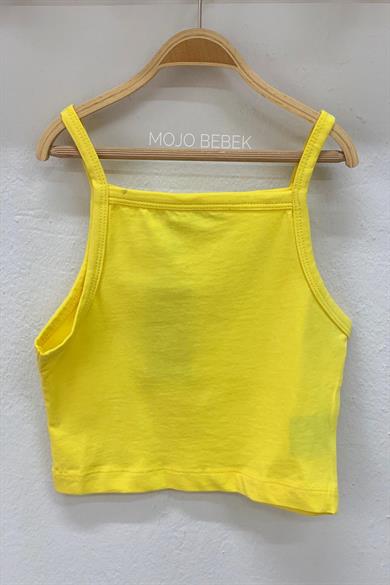 Cuties Kız Çocuk İp Askılı Kısa Crop 02075 Hardal