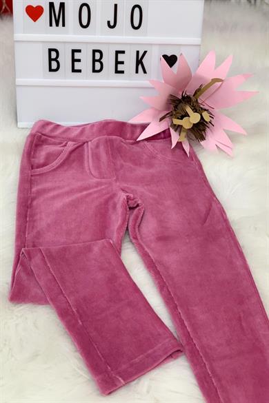 Cuties Kız Çocuk Kadife Tayt 1157 Pembe