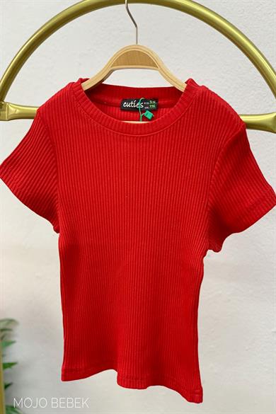 Cuties Kız Çocuk 5-14 Yaş Kaşkorse Kısa Kol Body 3130 Kırmızı