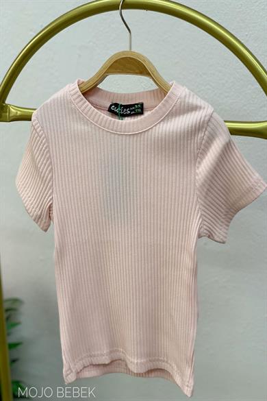 Cuties Kız Çocuk 5-14 Yaş Kaşkorse Kısa Kol Body 3130 Pudra