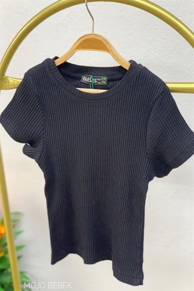 Cuties Kız Çocuk 5-14 Yaş Kaşkorse Kısa Kol Body 3130 Siyah