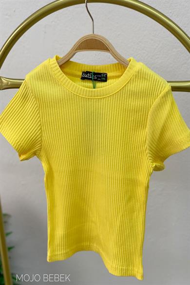 Cuties Kız Çocuk 5-14 Yaş Kaşkorse Kısa Kol Body 3130 Sarı