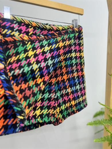 Cuties Kız Çocuk Şanel Kumaş Desenli Kışlık Şort 4174 Renkli