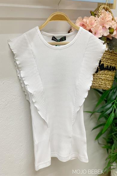 Cuties Kız Çocuk Yazlık Kolsuz Body 3252 Beyaz