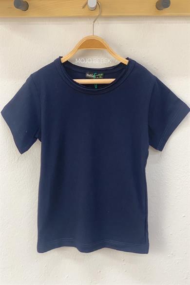 Cuties Unisex Bebek Basic Kısa Kol T-shirt 0447 Lacivert