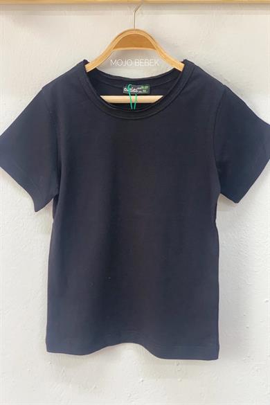 Cuties Unisex Bebek Basic Kısa Kol T-shirt 0447 Siyah