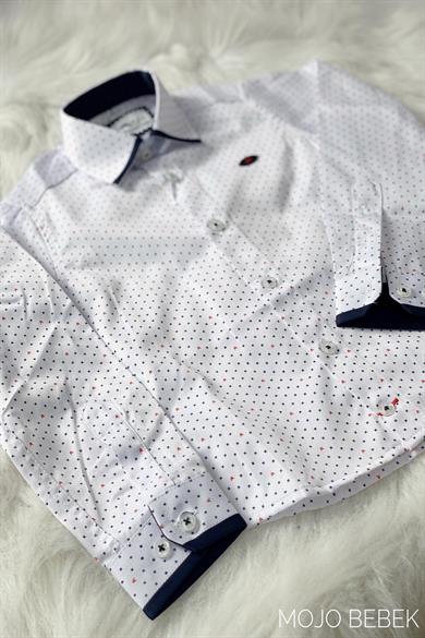 Deti Kids Erkek Çocuk Desenli Gömlek 2545 Beyaz