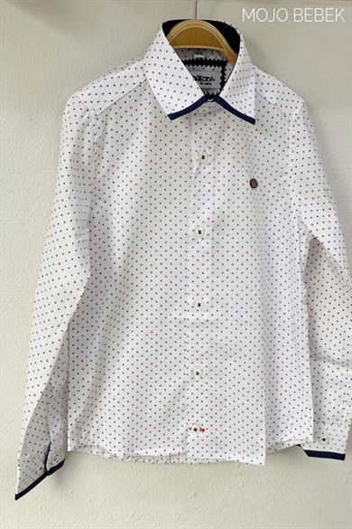 Deti Kids Erkek Çocuk Desenli Gömlek 2545 Beyaz