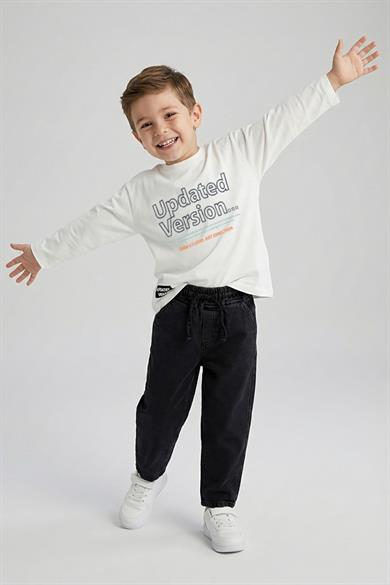 Dmb Erkek Çocuk 4-9 Yaş Baskılı İnce Uzun Kol T-shirt Ekru