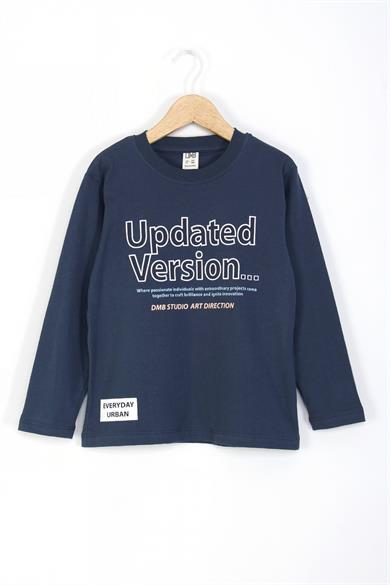 Dmb Erkek Çocuk 4-9 Yaş Baskılı İnce Uzun Kol T-shirt İndigo