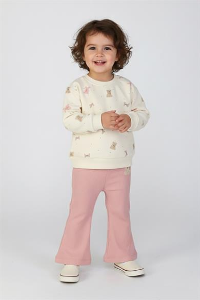 Dmb Kız Bebek 6-36 Ay İspanyol Paça Kaşkorse Taytlı Takım Pudra