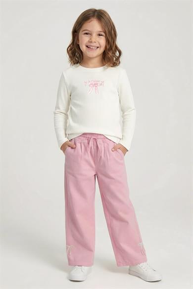 DMB Kız Çocuk 4-9 Yaş Fiyonklu Kaşkorse Body Pembe