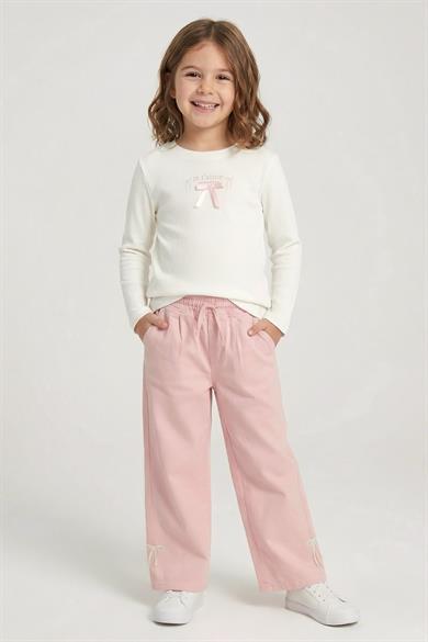 DMB Kız Çocuk 4-9 Yaş Fiyonklu Kaşkorse Body Pudra