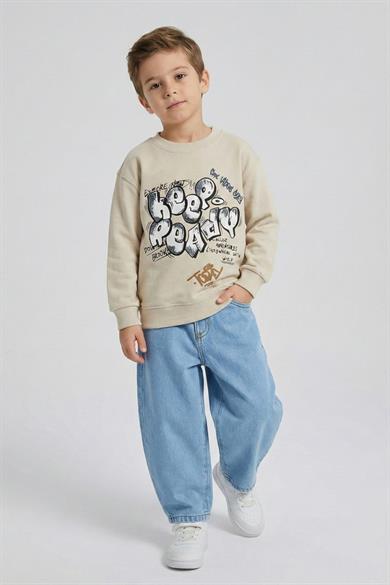Dmb Unisex 2-7 Bol Kalıp Yazlık Yumuşak Denim Pantolon Mavi