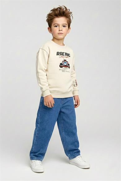 Dmb Unisex 2-7 Bol Kalıp Yazlık Yumuşak Denim Pantolon Kot Mavi