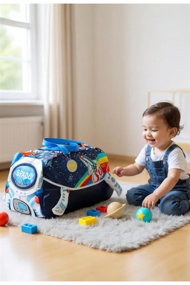 Dream Vest Erkek Çocuk Uzay Desenli Spor Çantası Lacivert
