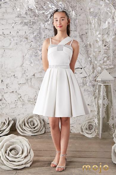 Erkut Abiye Taş İşlemeli Tek Omuz Saten Abiye Elbise 610 Krem