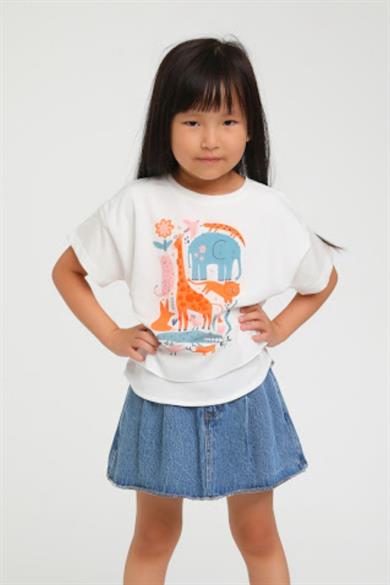 Escabel Kız Çocuk 1-5 Yaş %100 Pamuk Astar Şifon Bluz 35758 Ekru