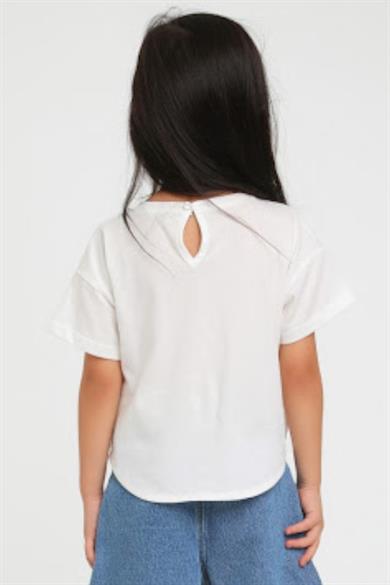 Escabel Kız Çocuk 1-5 Yaş %100 Pamuk Astar Şifon Bluz 35758 Ekru
