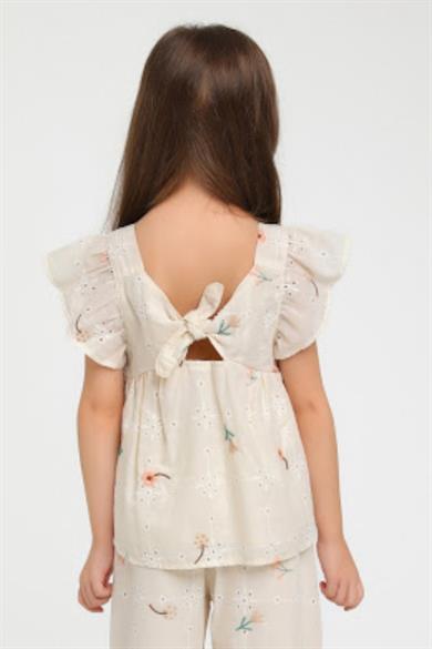 Escabel Kız Çocuk 1-5 Yaş Fistolu Bluz 35730 Bej