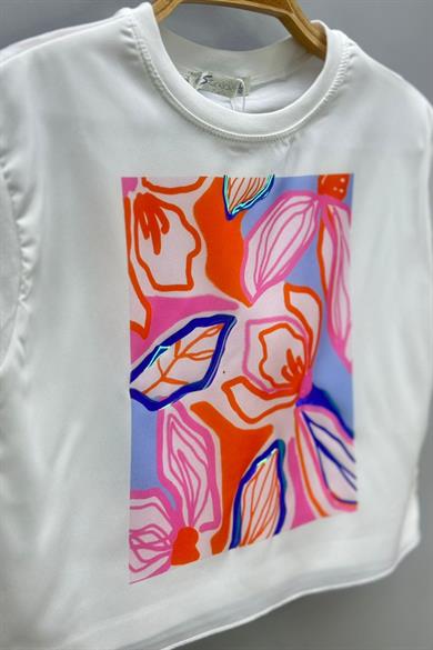 Escabel Kız Çocuk 5-9 Yaş %100 Pamuk Astarlı Şifon Bluz 35806 Ekru