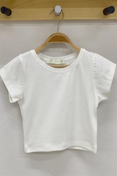 Escabel Kız Çocuk Basic Crop 35284 Ekru