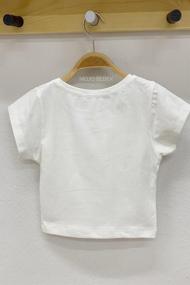 Escabel Kız Çocuk Basic Crop 35284 Ekru