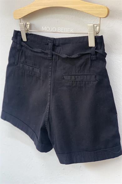 Escabel Kız Çocuk Düğmeli Cepli Şort 2113 Siyah