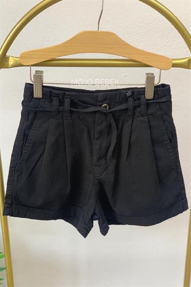 Escabel Kız Çocuk Düğmeli Cepli Şort 2113 Siyah