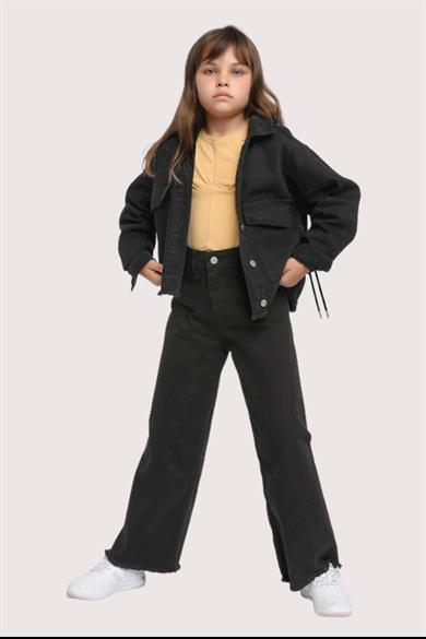 Escabel Kız Çocuk İspanyol Paça Kot Pantolon 2271 Siyah