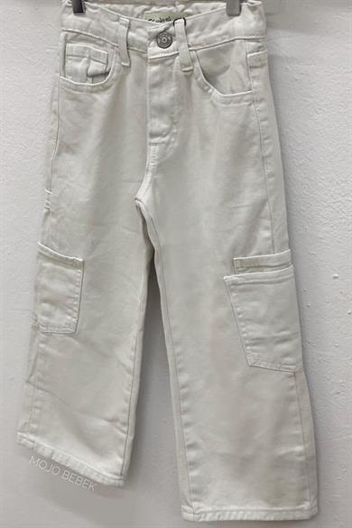 Escabel Kız Çocuk Kargo Cepli İspanyol Paça Kot Pantolon 2270 Taş Rengi