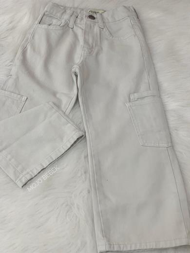 Escabel Kız Çocuk Kargo Cepli İspanyol Paça Kot Pantolon 2270 Taş Rengi