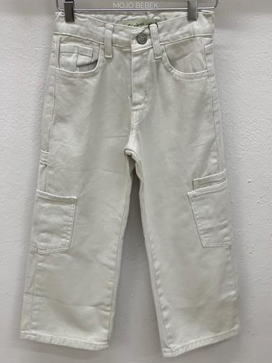 Escabel Kız Çocuk Kargo Cepli İspanyol Paça Kot Pantolon 2270 Taş Rengi