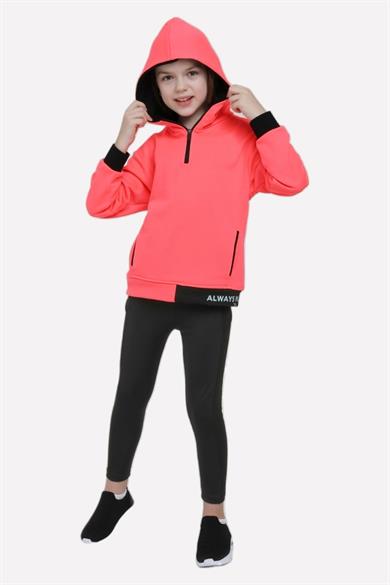 Escabel Kız Çocuk Yanları Şerit Detaylı Uzun Disco Tayt 35385 Siyah