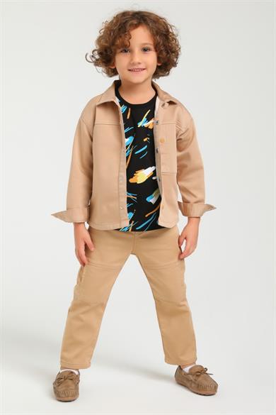 Jack Lions Erkek Çocuk 1-5 Yaş Yumuşak Denim Pantolon 2446 Bej