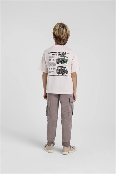 Jack Lions Erkek Çocuk 4-14 Yaş Araba Desenli T-shirt Pudra
